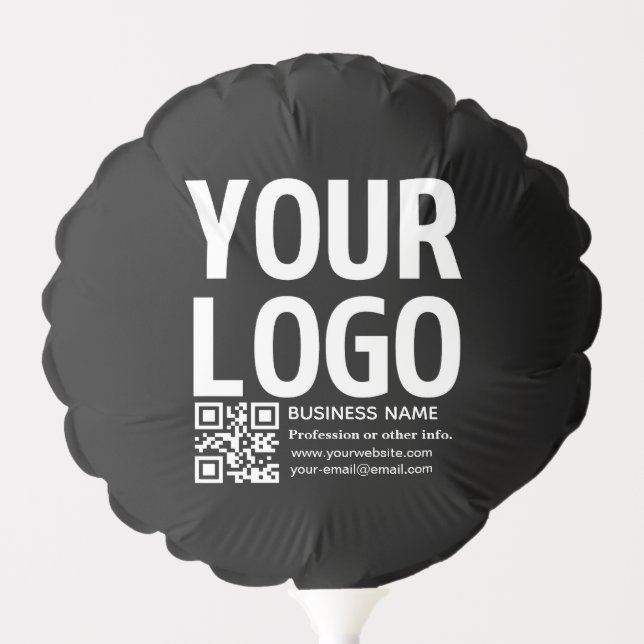 Your Logo w/Editable QR code & Text  Balloon (Front)
