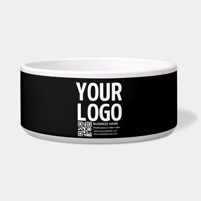 Your Logo w/Editable QR code & Text  Bowl (Front)