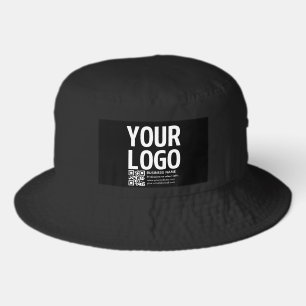 Your Logo w/Editable QR code & Text Bucket Hat