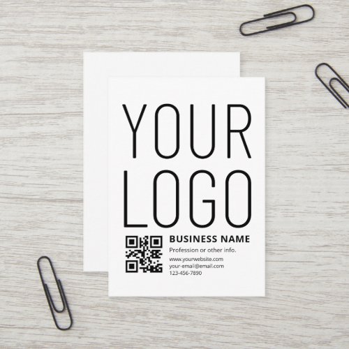 Your Logo w/Editable QR code & Text Business Card