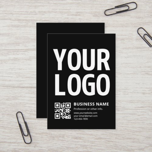 Your Logo w/Editable QR code & Text Business Card