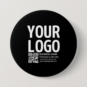 Your Logo w/Editable QR code & Text Button