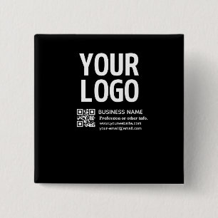 Your Logo w/Editable QR code & Text Button