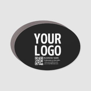 Your Logo w/Editable QR code & Text Car Magnet