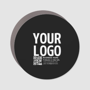 Your Logo w/Editable QR code & Text Car Magnet