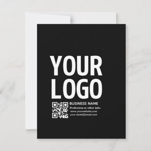 Your Logo w/Editable QR code & Text Card