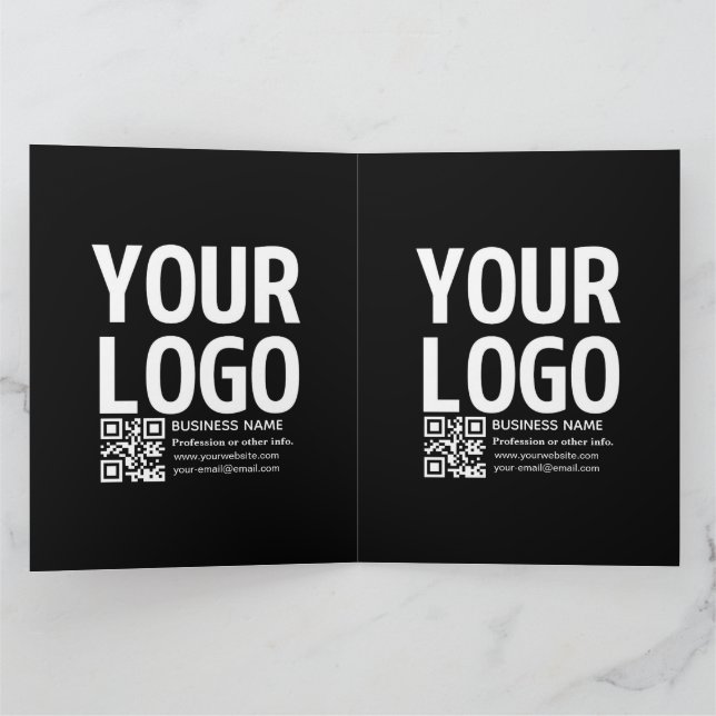 Your Logo w/Editable QR code & Text  Card (Inside)