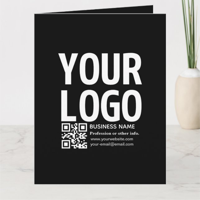 Your Logo w/Editable QR code & Text  Card (Front)