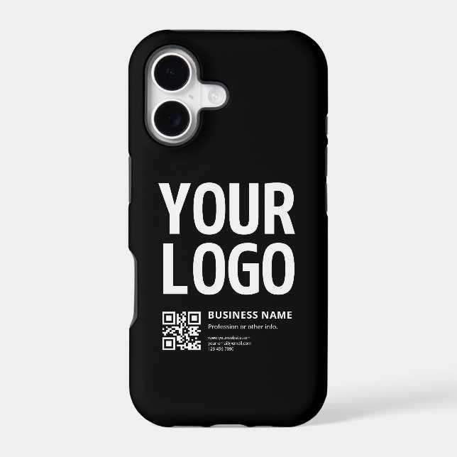 Your Logo w/Editable QR code & Text Case-Mate iPhone Case (Back)