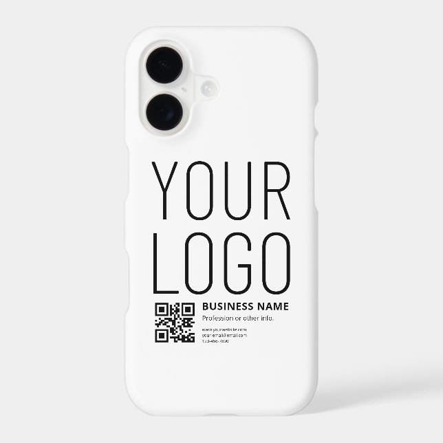 Your Logo w/Editable QR code & Text Case-Mate iPhone Case (Back)