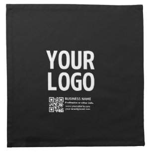 Your Logo w/Editable QR code & Text  Cloth Napkin