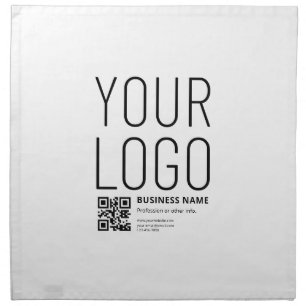 Your Logo w/Editable QR code & Text Cloth Napkin