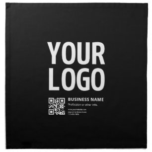 Your Logo w/Editable QR code & Text Cloth Napkin