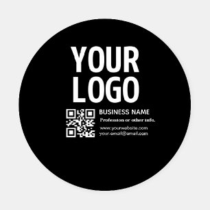 Your Logo w/Editable QR code & Text Coaster Set