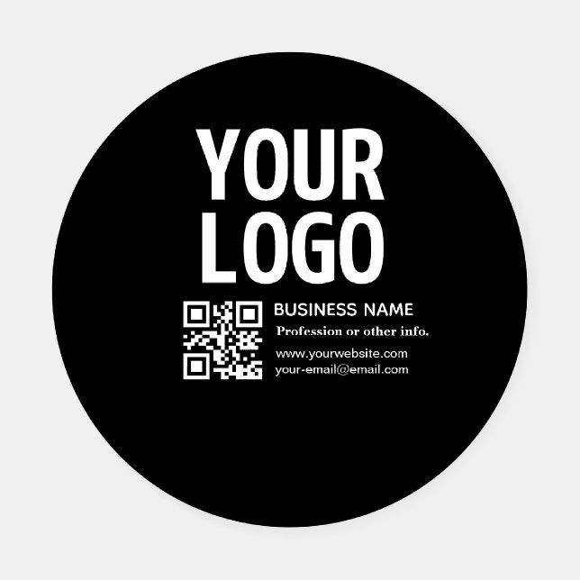 Your Logo w/Editable QR code & Text  Coaster Set (Single)