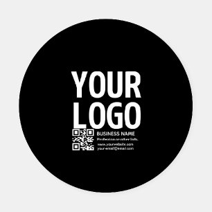 Your Logo w/Editable QR code & Text Coaster Set