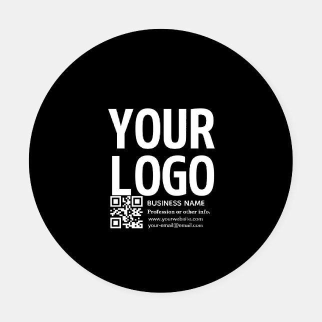 Your Logo w/Editable QR code & Text  Coaster Set (Single)