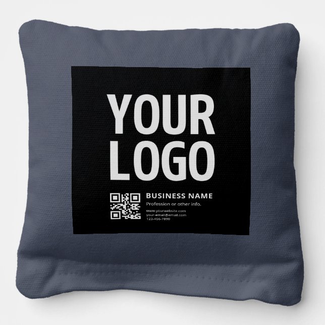 Your Logo w/Editable QR code & Text Cornhole Bags (Front)