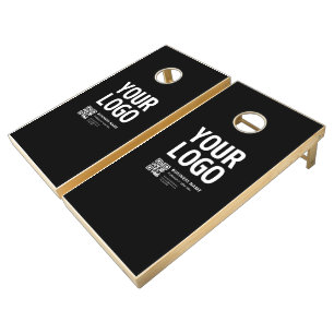 Your Logo w/Editable QR code & Text Cornhole Set