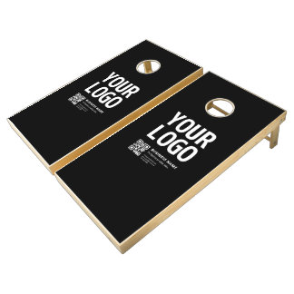 Your Logo w/Editable QR code & Text Cornhole Set