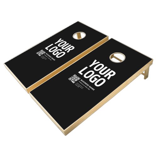 Your Logo w/Editable QR code & Text Cornhole Set