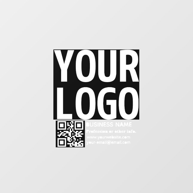 Your Logo w/Editable QR code & Text  Cutout (Front)