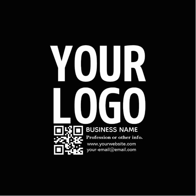 Your Logo w/Editable QR code & Text  Cutout (Front)