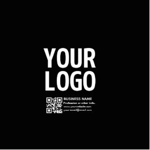 Your Logo w/Editable QR code & Text Cutout