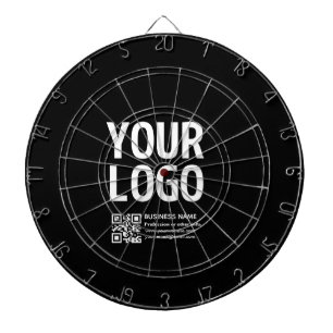 Your Logo w/Editable QR code & Text Dart Board