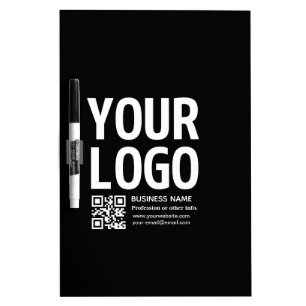 Your Logo w/Editable QR code & Text Dry Erase Board