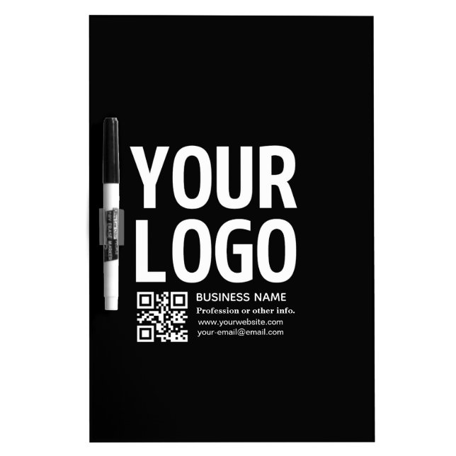 Your Logo w/Editable QR code & Text  Dry Erase Board (Front)