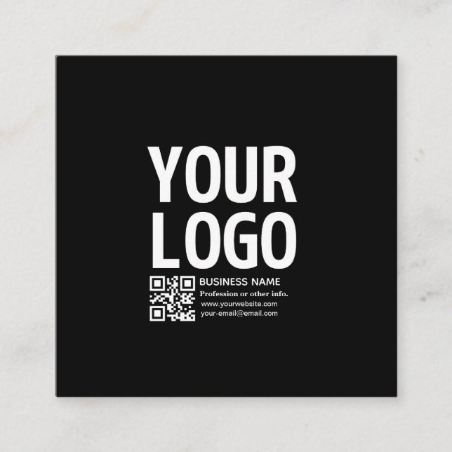Your Logo w/Editable QR code & Text  Enclosure Card (Front)