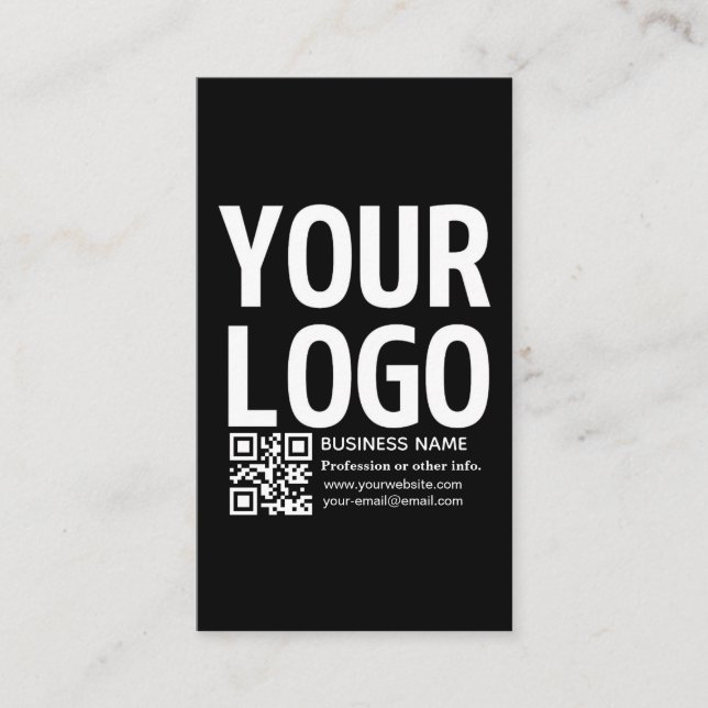 Your Logo w/Editable QR code & Text  Enclosure Card (Front)