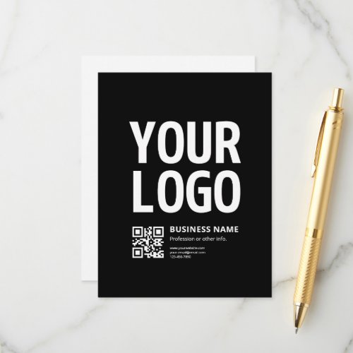 Your Logo w/Editable QR code &amp; Text Enclosure Card