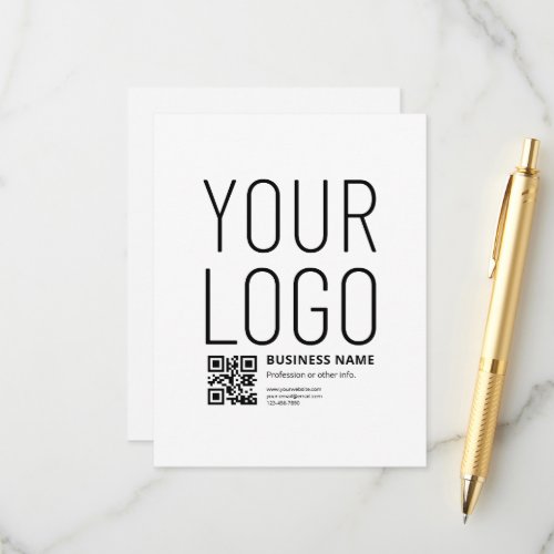 Your Logo w/Editable QR code & Text Enclosure Card