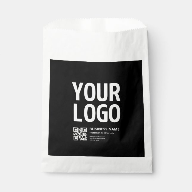 Your Logo w/Editable QR code & Text Favor Bag (Front)