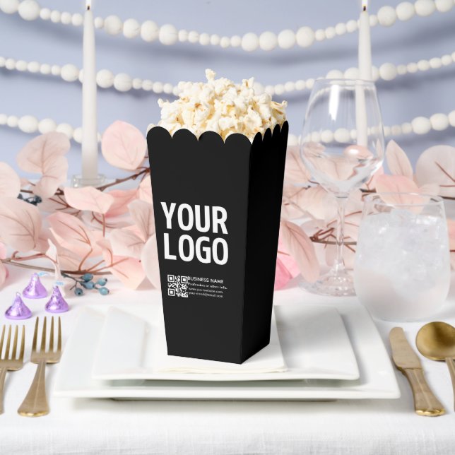 Your Logo w/Editable QR code & Text  Favor Boxes (Wedding)