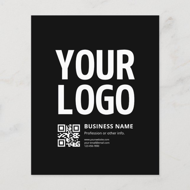 Your Logo w/Editable QR code & Text Flyer (Front)