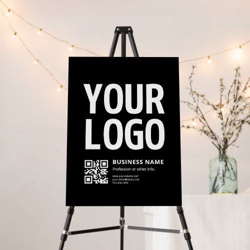 Your Logo w/Editable QR code & Text Foam Board