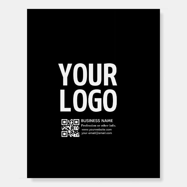 Your Logo w/Editable QR code & Text  Foam Board (Front)