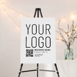 Your Logo w/Editable QR code & Text Foam Board