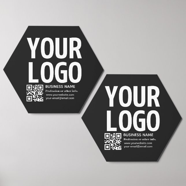 Your Logo w/Editable QR code & Text  Foam Core Photo Tile (Front)