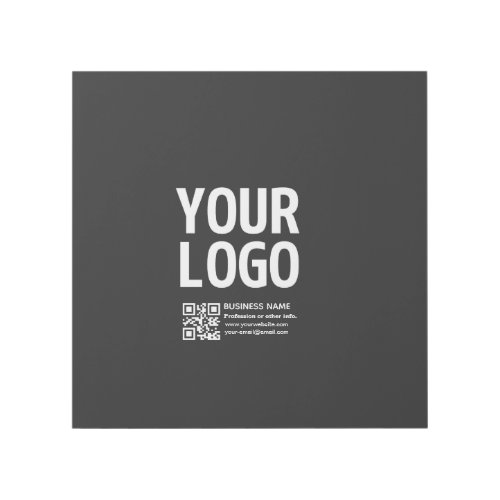 Your Logo w/Editable QR code & Text Gallery Wrap