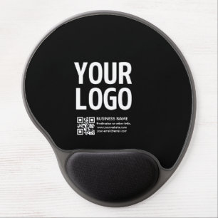 Your Logo w/Editable QR code & Text Gel Mouse Pad