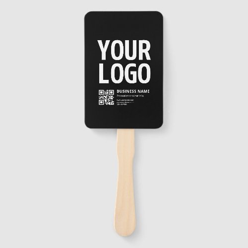 Your Logo w/Editable QR code &amp; Text Hand Fan