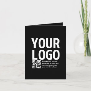 Your Logo w/Editable QR code & Text Holiday Card
