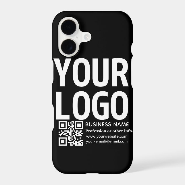 Your Logo w/Editable QR code & Text  Iphone Case (Back)