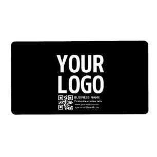 Your Logo w/Editable QR code & Text Label