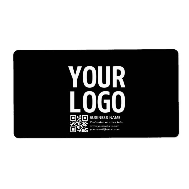 Your Logo w/Editable QR code & Text  Label (Front)