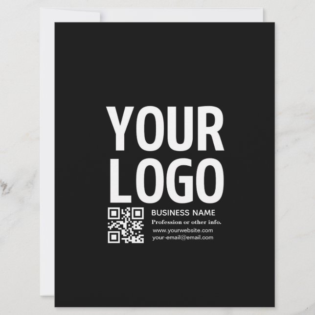 Your Logo w/Editable QR code & Text  Letterhead (Front)